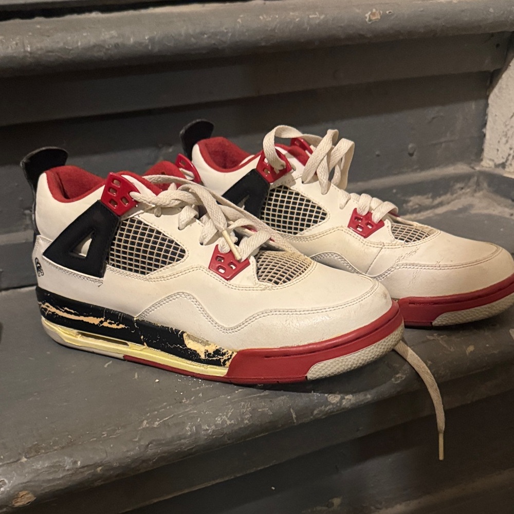 Nike Kids Sneakers - White, Red, and Black